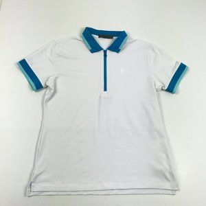 G Fore G/Fore Mens Polo Shirt White Performance Short Sleeve Zip Stretch Small